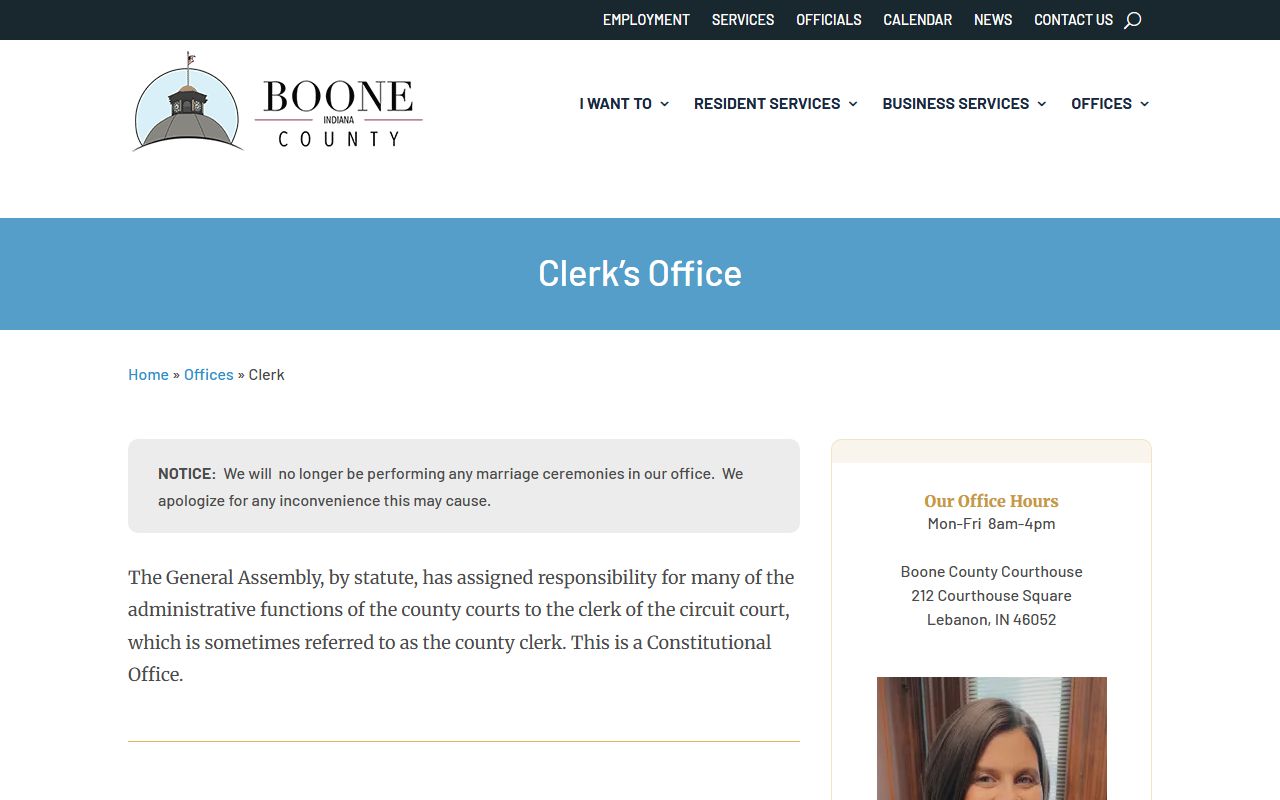 Boone County Clerk's Office for Boone County DUI Records